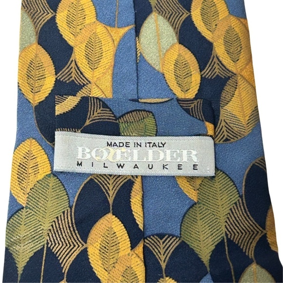Frank Lloyd Wright Classic Necktie Tie Ferns Silk Branded and Embossed Italy Y2K - Picture 7 of 12
